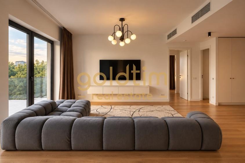 Apartament cu 3 camere semidecomandat, mobilat în Băneasa