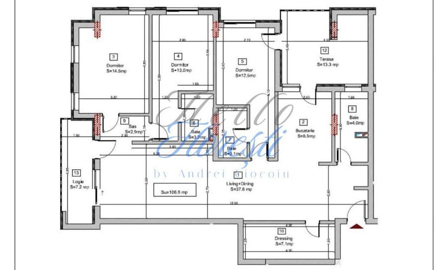 Apartament 4camere, 106,8mp | Zona Vivo | Floresti | - 2