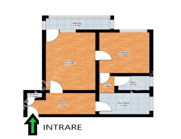 Apartament cu 2 camere decomandat, mobilat în Hipodrom 1