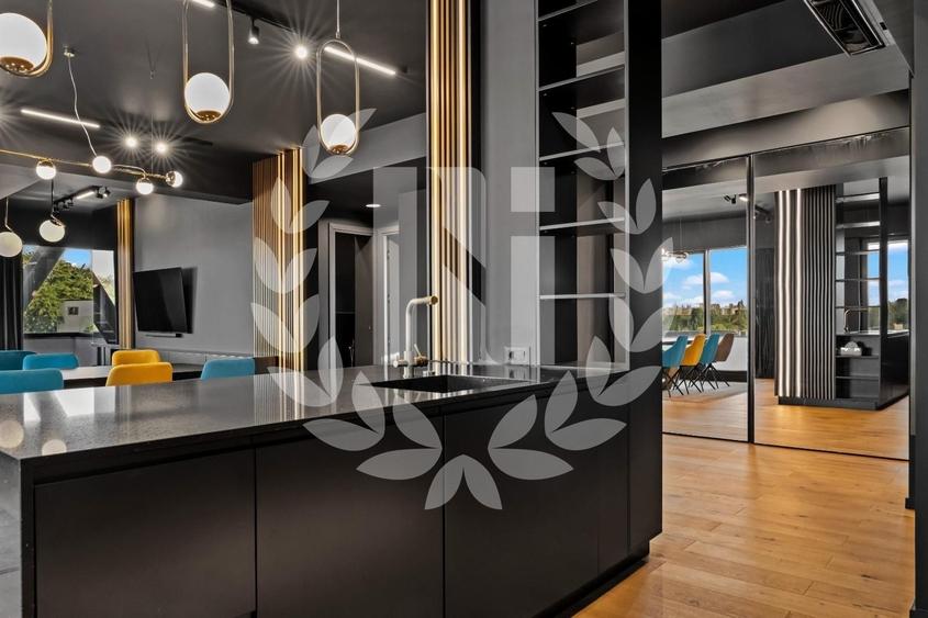 Penthouse cu 3 camere semidecomandat, mobilat în Pipera
