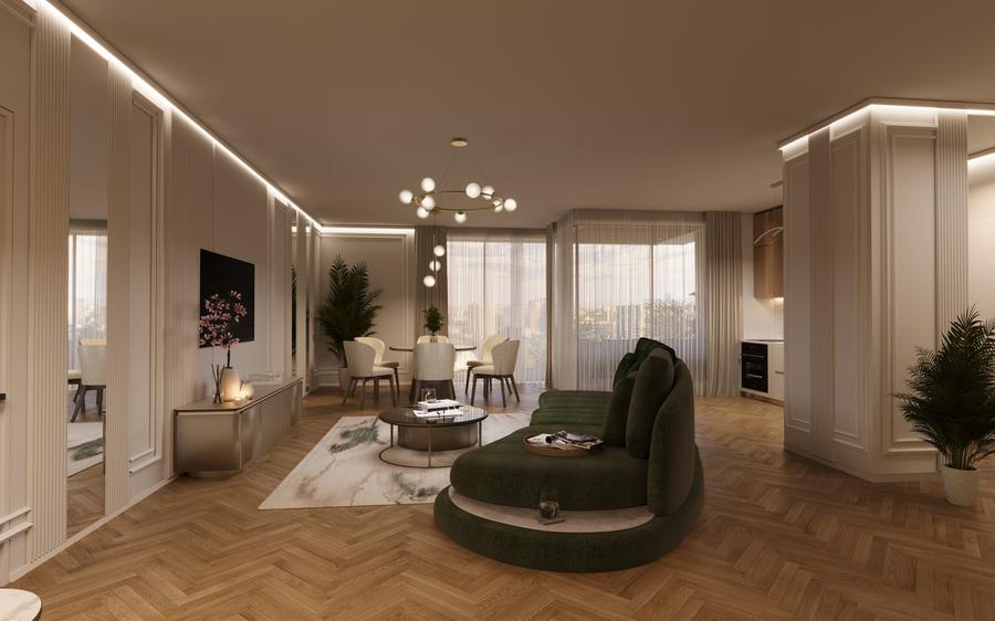 Apartament cu 4 camere semidecomandat în Domenii