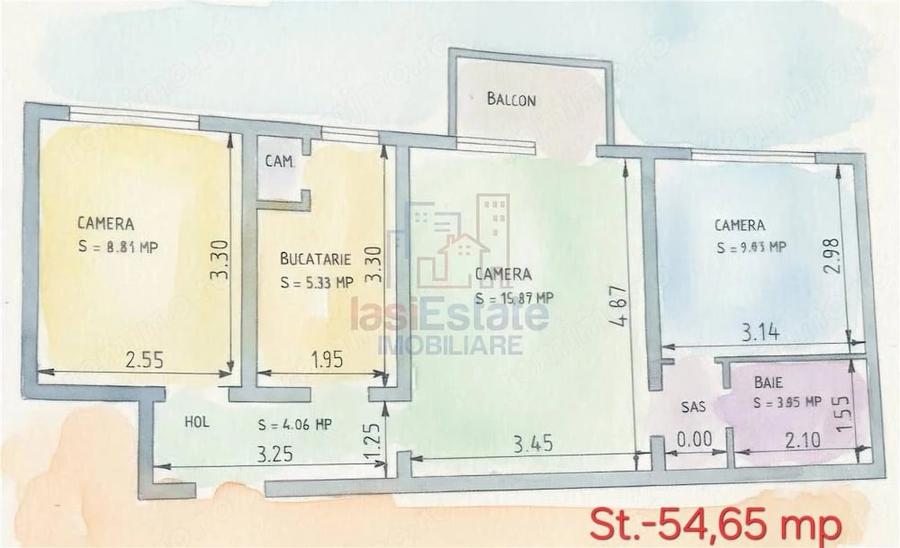 Apartament cu 3 camere în Filiași
