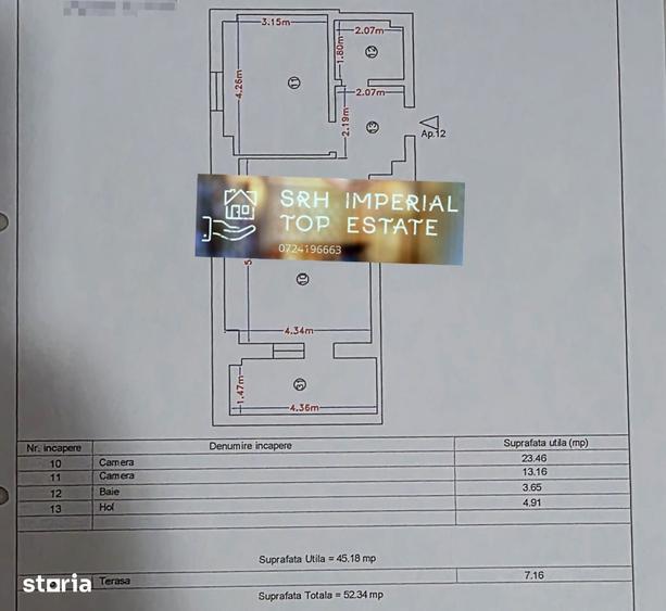 Apartament cu 2 camere în Nord