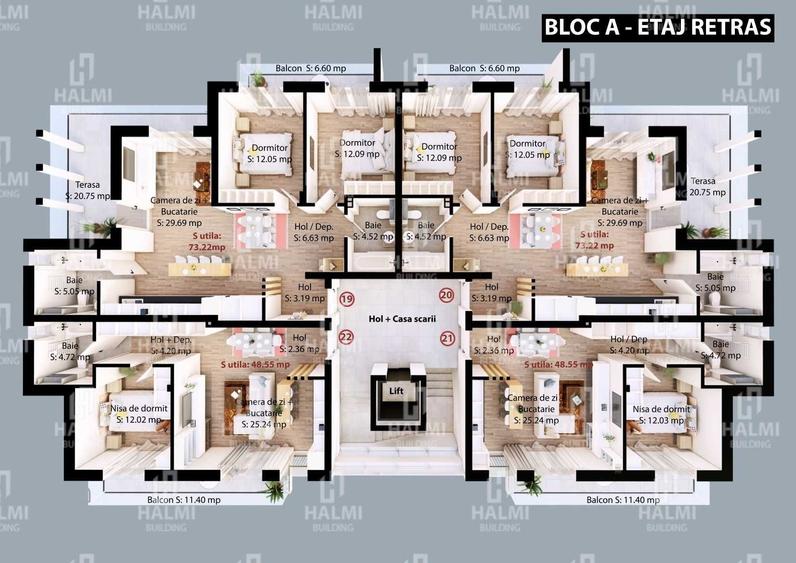 Apartament cu 3 camere în Careiului
