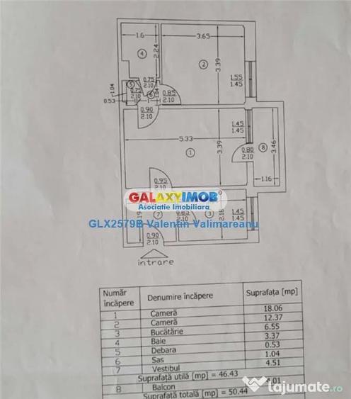 Apartament cu 2 camere decomandat în 1 Decembrie 1918