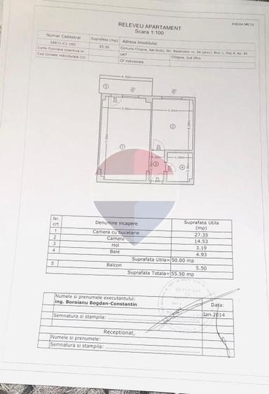 Apartament cu 2 camere semidecomandat, mobilat în Chiajna