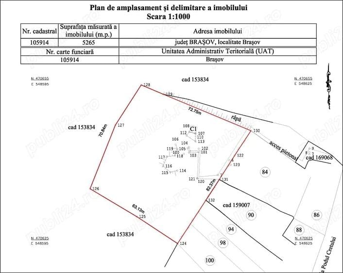 Teren de 5265 mp, în Schei