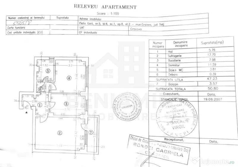 Apartament cu 2 camere decomandat în Gării