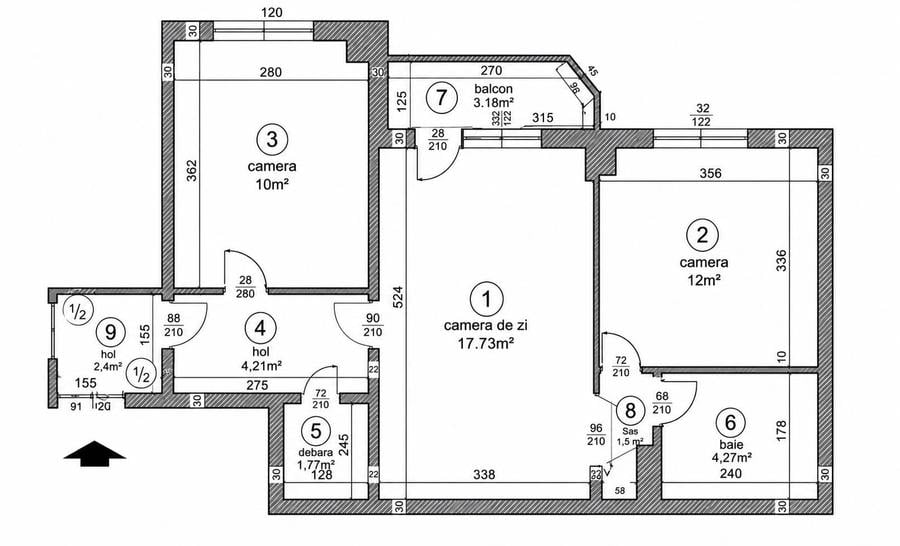 Apartament cu 2 camere în Dorobanți