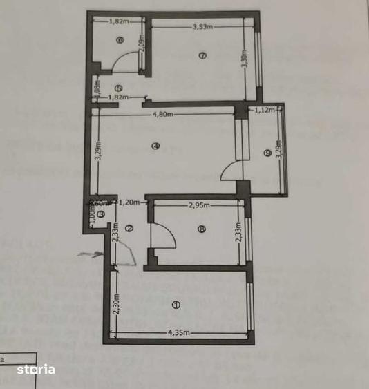 Vand Apartament 3 camere, Semidecomandat, Zona Stadion - 3