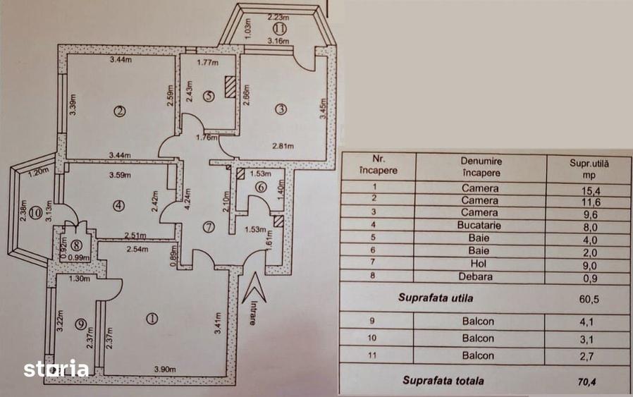 Apartament cu 3 camere în Port