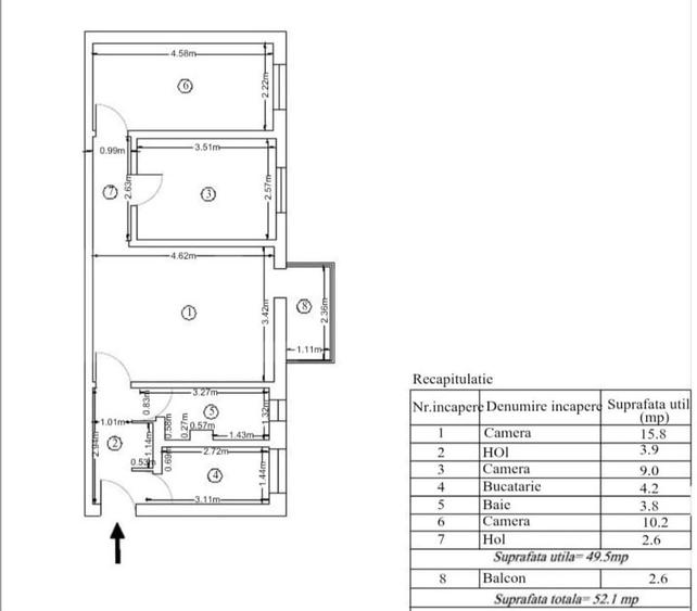 Apartament cu 3 camere semidecomandat, mobilat în Craiovița Nouă