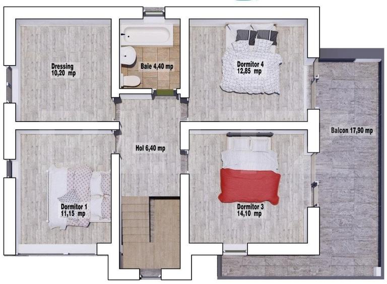 Casă individuală cu 5 camere cu Teren 412 Mp în Valea Adâncă