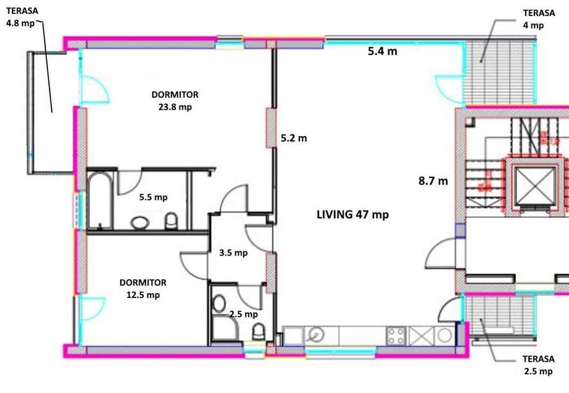 Apartament cu 3 camere decomandat în Aviației