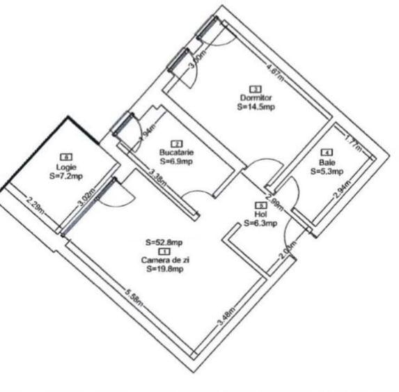 Apartament cu 2 camere în Theodor Pallady