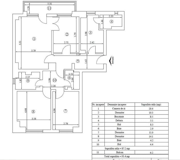 Apartament cu 4 camere decomandat, mobilat în Arcu
