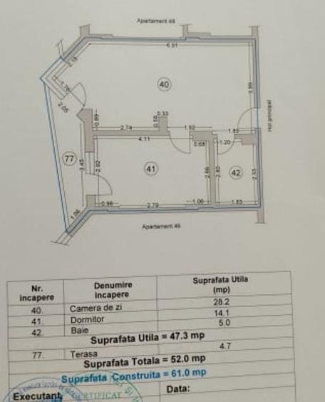 Apartament cu 2 camere semidecomandat, mobilat în Mamaia-Sat