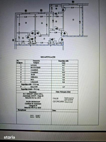 Apartament cu 3 camere decomandat în Mărășești