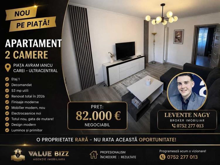 Apartament cu 2 camere decomandat în Ultracentral