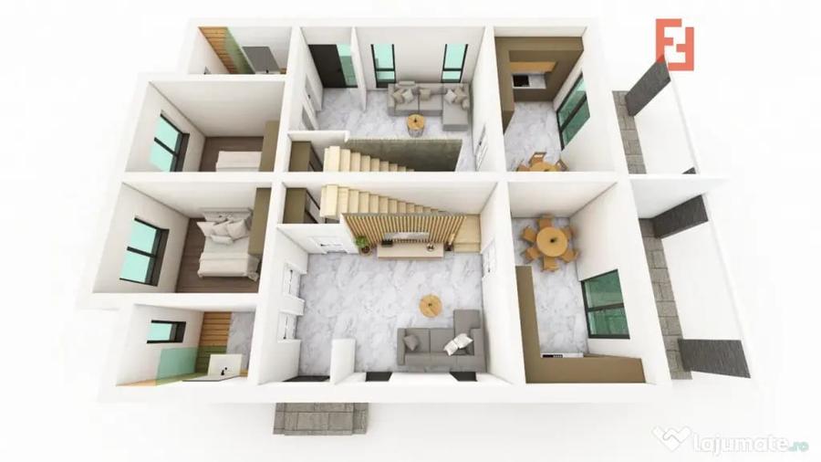 Duplex cu 5 camere si 300 mp teren, de vanzare in Sanmihaiu - Sanmihaiu Roman (Timis) - 1