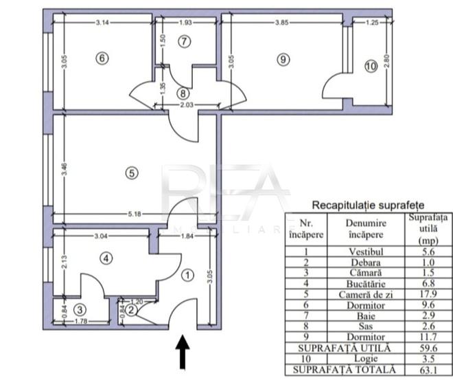 Apartament cu 3 camere semidecomandat în Drumul Taberei