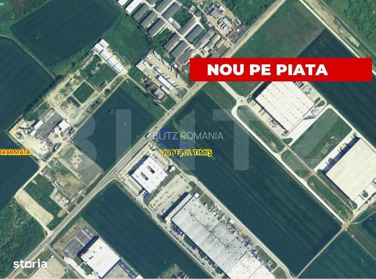 Teren extravilan, 2694 mp, front 29m, zona Industriala Giarmata