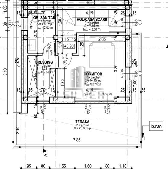 Duplex cu 5 camere cu Canalizare în Câmpului