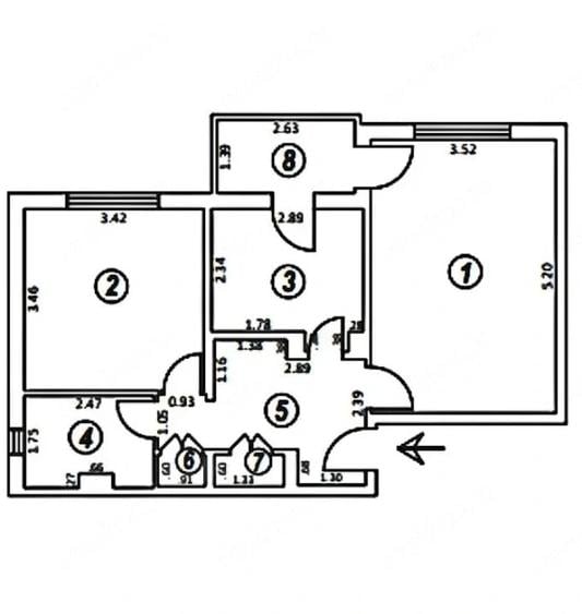Apartament cu 2 camere decomandat în Sărari