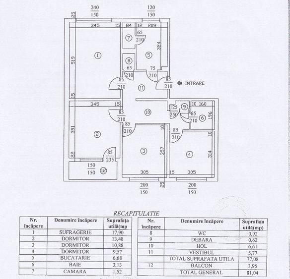 Apartament cu 4 camere decomandat în Lujerului