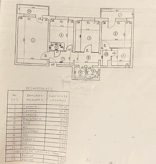 Apartament cu 3 camere decomandat în Rahova