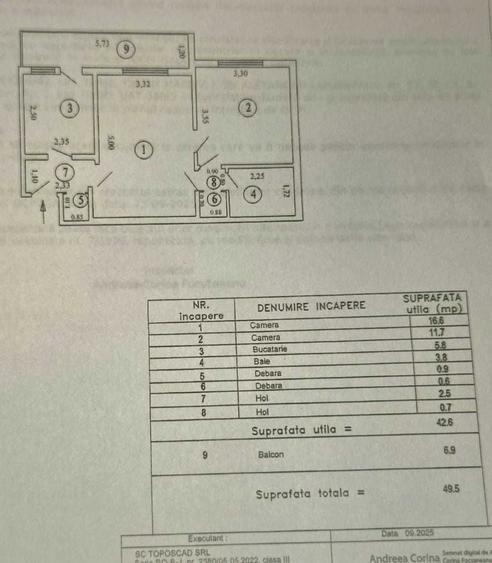 Apartament cu 2 camere semidecomandat în Mazepa 1