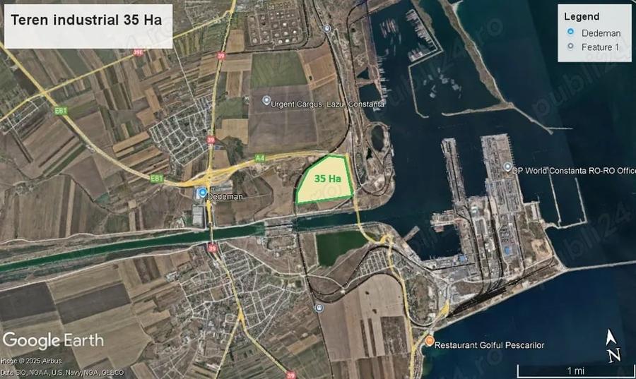 Teren de 350000 mp, în Sud