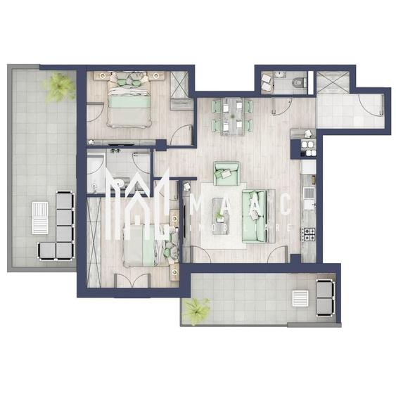 Apartament cu 3 camere în Turnișor