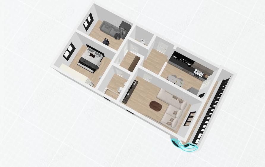 Apartament cu 3 camere decomandat în Scriitorilor