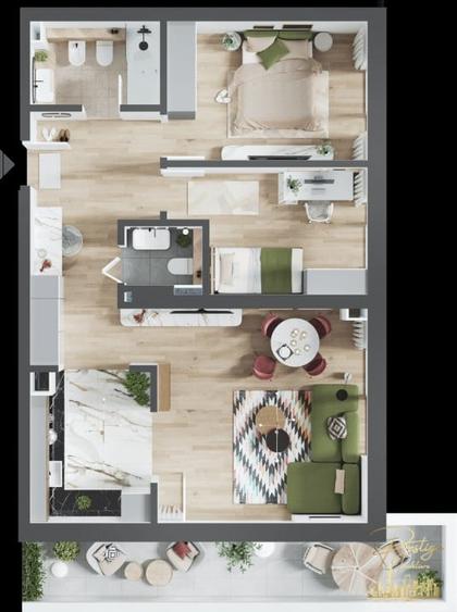 Apartament cu 3 camere decomandat în Iosia