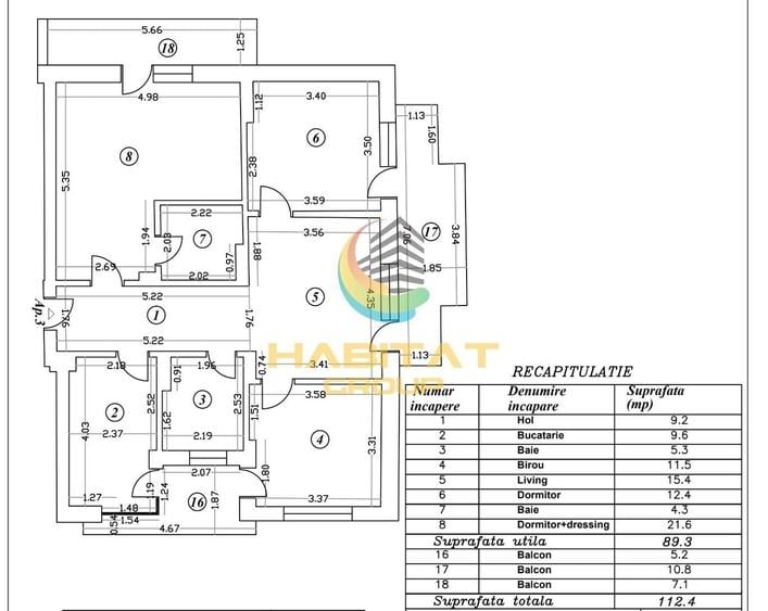 Apartament 4 camere / 113 mp / Postalionului - 13