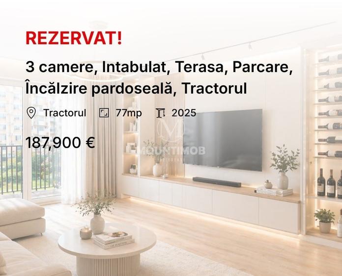 Apartament cu 3 camere decomandat în Tractorul