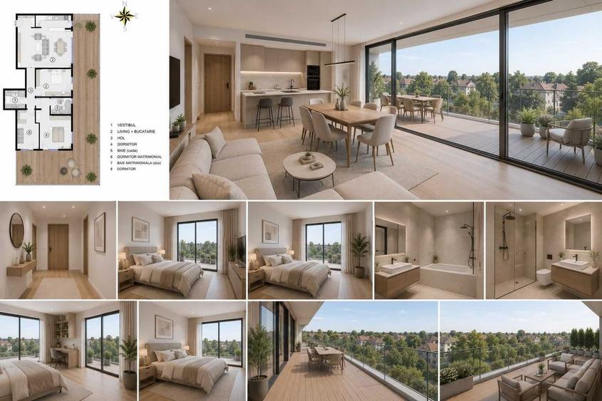 Apartament cu 4 camere decomandat în Central