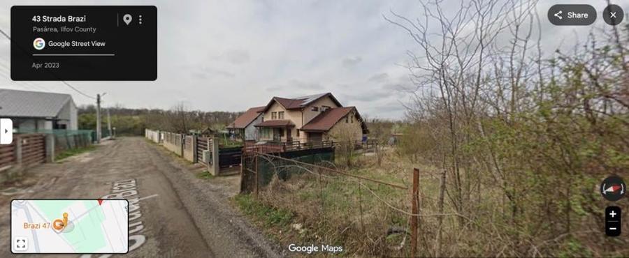 Teren intravilan 600 mp în Brănești – Deschidere 20.5 m, u - 2
