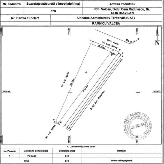 Teren de 578 mp, în Exterior Vest