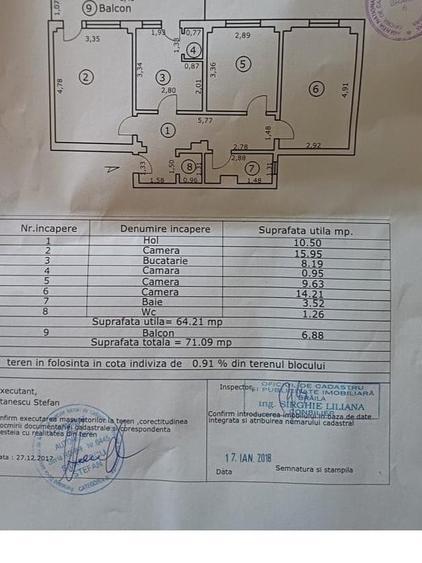 Apartament cu 3 camere decomandat în Gării