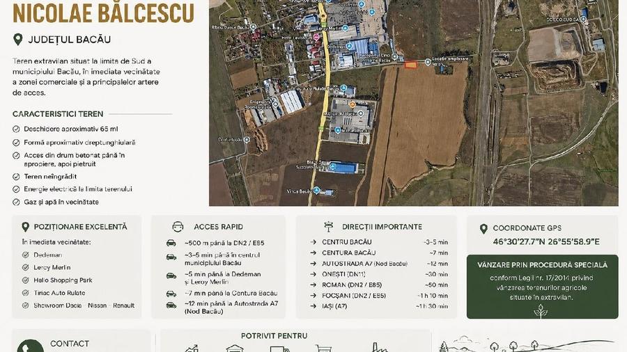 Teren agricol extravilan de 2350 mp, în Nicolae Bălcescu