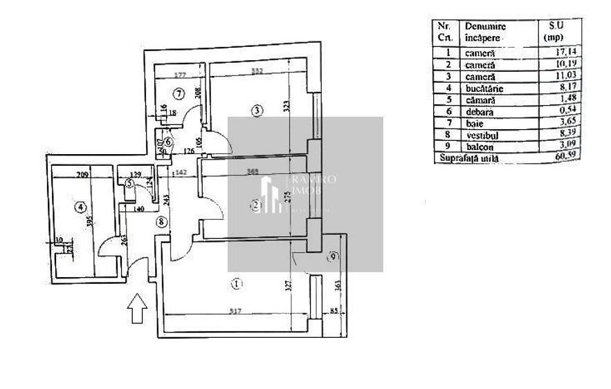 Apartament cu 3 camere, mobilat în Tineretului