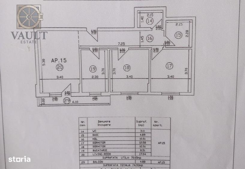 Apartament cu 3 camere decomandat, mobilat în Dobroești