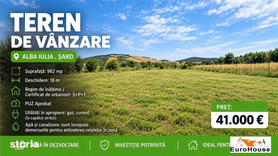 Teren Intravilan De Vanzare I Alba Iulia - Sard I 962mp - 1