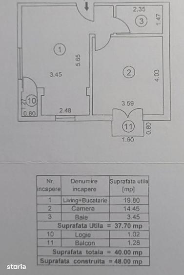 Apartament cu 2 camere în Chitila