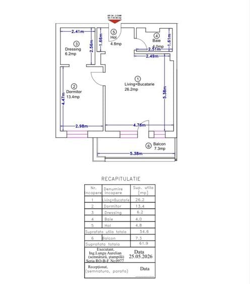 Apartament cu 2 camere decomandat în Central