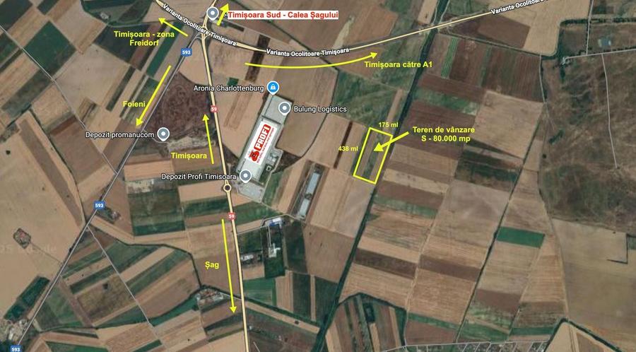 Teren agricol extravilan de 80000 mp, în Șag