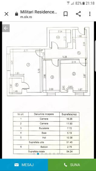 Apartament cu 2 camere decomandat în Roșu