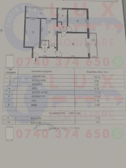 Apartament cu 3 camere semidecomandat în Faleză
